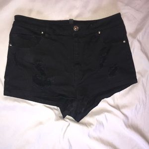 Black High Waisted Shorts